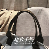 Vintage Women Canvas Shopper Tote Bag Solid Lady Shoulder