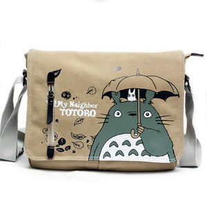 Anime Neighbor Totoro Canvas Messenger Bag Top-handle Shoulder Bag