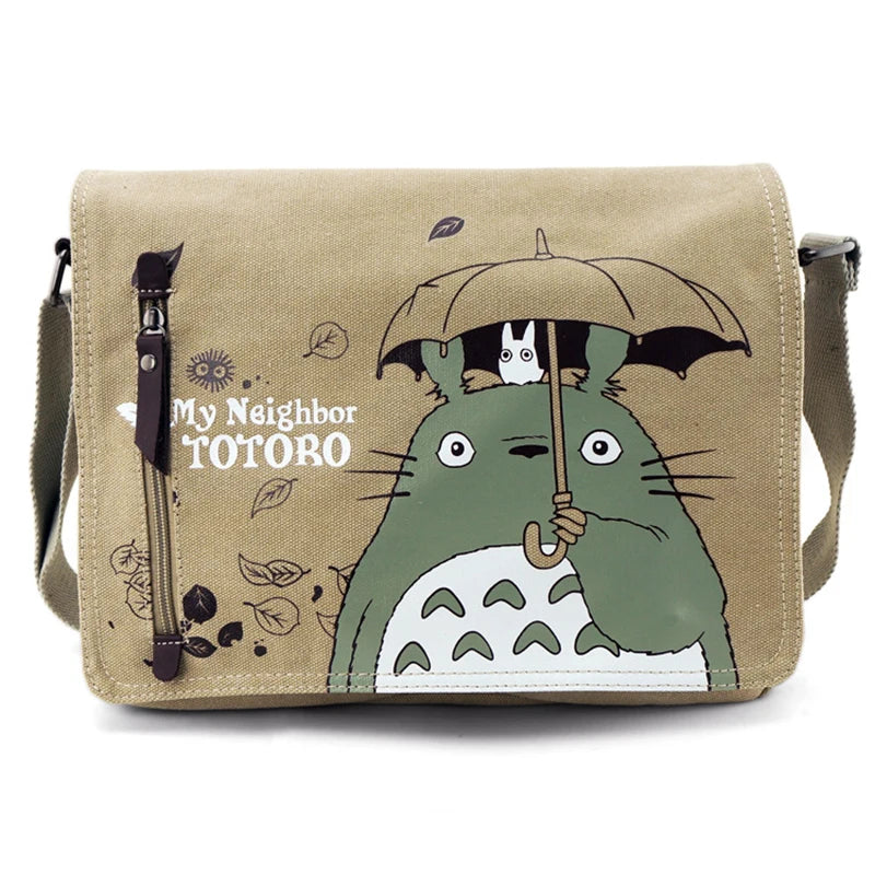 Anime Neighbor Totoro Canvas Messenger Bag Top-handle Shoulder Bag