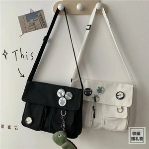 Canvas Messenger Bag Large Shou...