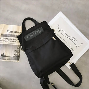 Canvas Patchwork Laptop Backpack Girls Shoulder Bag Student Schoolbag