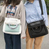 Canvas Patchwork Laptop Backpack Girls Shoulder Bag Student Schoolbag