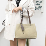 Women Canvas Shopping Bag High Handbag Girl Large-Capacity Shoulder Bag