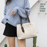 Women Canvas Shopping Bag High Handbag Girl Large-Capacity Shoulder Bag