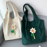 Flower Art Canvas Shopping Bag Eco Handbag Tote