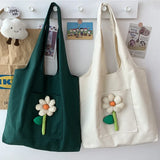 Flower Art Canvas Shopping Bag Eco Handbag Tote