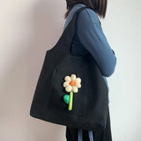 Flower Art Canvas Shopping Bag Eco Handbag Tote