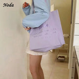 Babe Letters Print Canvas Shopping Bag Eco Handbag Tote