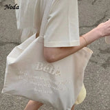 Babe Letters Print Canvas Shopping Bag Eco Handbag Tote