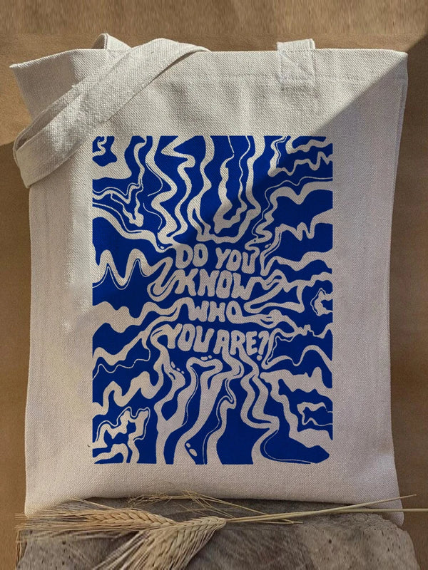 Y2K Graffiti Canvas Shopper Bag Eco Handbag Tote