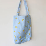 Flower Print Canvas Shopping Bag Foldable Reusable Tote Handbag Large Capacity