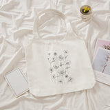 Vintage Print Canvas Shoulder Bag Eco Handbag Tote Grocery Shopper