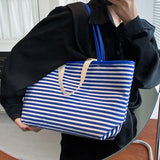 Women Canvas Shopping Bag YOUTH stripe Print Female Cotton Cloth Shoulder Bag