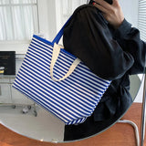 Women Canvas Shopping Bag YOUTH stripe Print Female Cotton Cloth Shoulder Bag