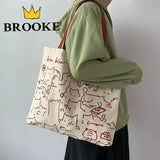 Women Canvas Shopping Bags Eco Reusable Foldable Shoulder Bag