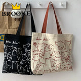 Women Canvas Shopping Bags Eco Reusable Foldable Shoulder Bag