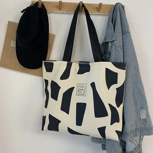 Canvas Shopping Bag Eco Reusable Foldable Shoulder Large Capacity Handbag