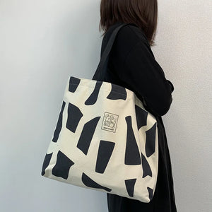 Canvas Shopping Bag Eco Reusable Foldable Shoulder Large Capacity Handbag