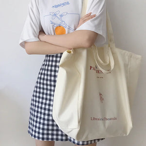 Women Canvas Shopping Bags Extra Large Reusable Grocery Bag Eco Friendly