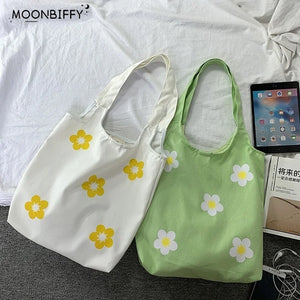 Women Canvas Shoulder Bag Large Cotton Cloth Tote Shopper Bags Shoppers Fabric H