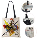 Women Canvas Shoulder Bag Abstract Casual Shopper Eco Reusable Storage Handbag