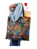 Women Canvas Shoulder Bag Animal Abstract Eco Reusable Foldable Harajuku Tote
