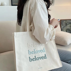 Beloved Embroidery Canvas Shoulder Bag for Women