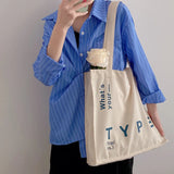 Canvas Shoulder Bag Large Capacity Totes Casual Handbags Girls Book Bags