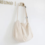 Canvas Shoulder Bag Casual Crossbody Solid Zipper Handbag Shopping Tote
