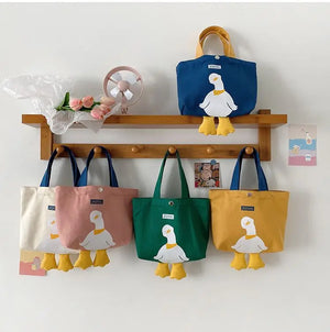 Yellow Duck Canvas Shoulder Bag for Girls