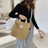 Canvas Shoulder Bag Vintage Crossbody Large Tote Bag