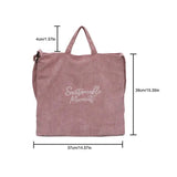Women Corduroy Canvas Shoulder Bag Tote Casual Shopping Handbag