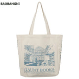 Canvas Shoulder Bag Daily Shopping Book Bag Handbag Large Tote For Girls