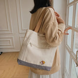 Canvas Shoulder Bag Women Shopping Tote Thick Cotton Handbag Casual Underarm Bag