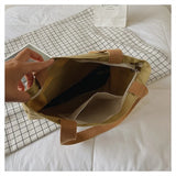 Canvas Shoulder Bag Women Shopping Tote Thick Cotton Handbag Casual Underarm Bag
