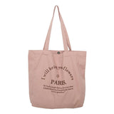 Canvas Explore Paris Shoulder Bag with 3D Embroidery