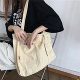 Canvas Shoulder Bag Student Shool Bags Women's Large Handbags Ladies Casual Tote