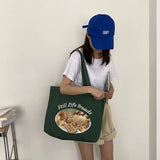 Women Canvas Shoulder Bag Food Supermarket Shopping Bags