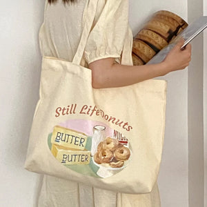 Canvas Shoulder Bag Cotton Fabric Handbag