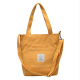Women Canvas Shoulder Bag Casual Corduroy Tote Soft Crossbody Bags