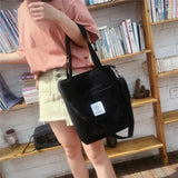 Canvas Shoulder Bag Corduroy Tote Soft Crossbody