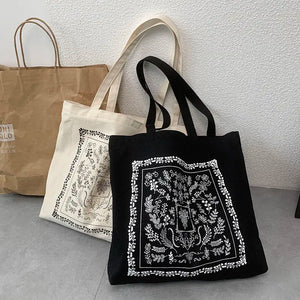 Women Canvas Shoulder Bag Casual Handbag Tote Bag Large Capacity