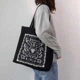 Women Canvas Shoulder Bag Casual Handbag Tote Bag Large Capacity