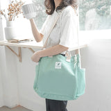 Large Capacity Women Canvas Shoulder Bag Crossbody Tote Handbag for Girls