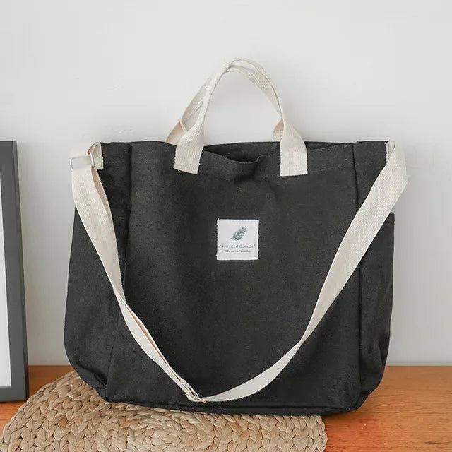Large Capacity Women Canvas Shoulder Bag Crossbody Tote Handbag for Girls
