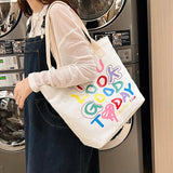 Canvas Shoulder Bag Letter Graffiti Casual Handbag Tote Bag