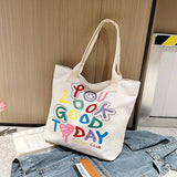 Canvas Shoulder Bag Letter Graffiti Casual Handbag Tote Bag