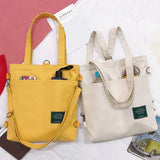 Women Canvas Shoulder Bag Letter Printing Cotton Cloth Handbags Tote Books Bag