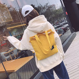 Women Canvas Shoulder Bag Letter Printing Cotton Cloth Handbags Tote Books Bag