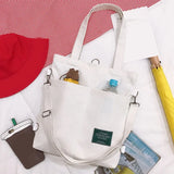 Women Canvas Shoulder Bag Letter Printing Cotton Cloth Handbags Tote Books Bag